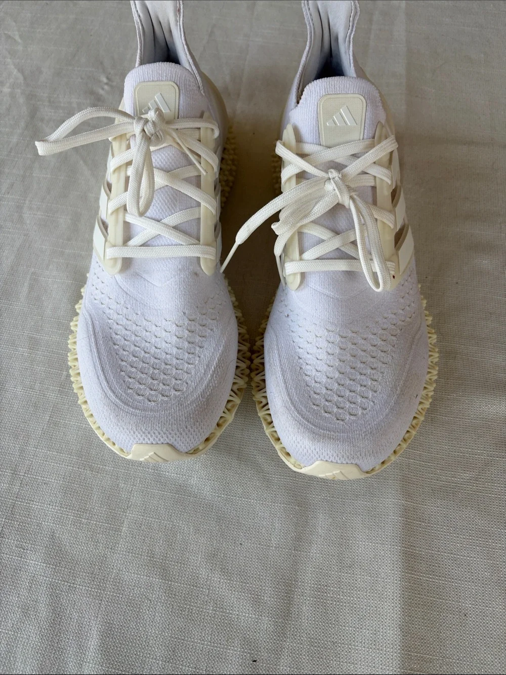Adidas Cream and White Knit Lifestyle Sneakers MENS NWOT